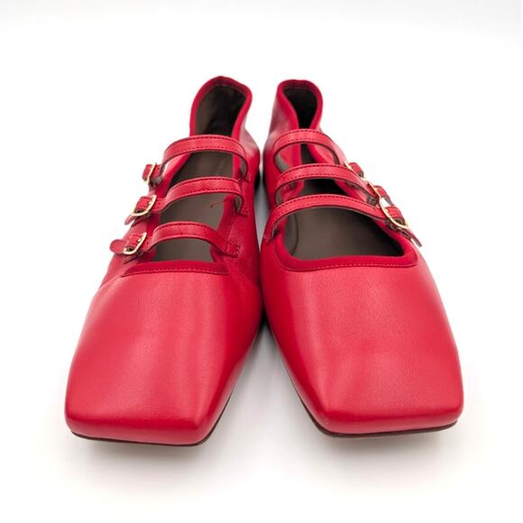 Mansur Gavriel Square Toe Mary Jane Ballerina Flat Women's Red Size US9 EU39.5 - Picture 2 of 14